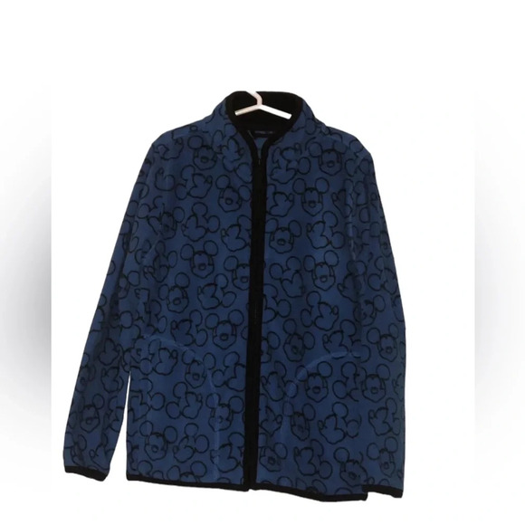 Uniqlo Kids Disney MICKEY MOUSE Blue Fleece Zip Up Coat Sz 130 US 8 - Picture 1 of 2